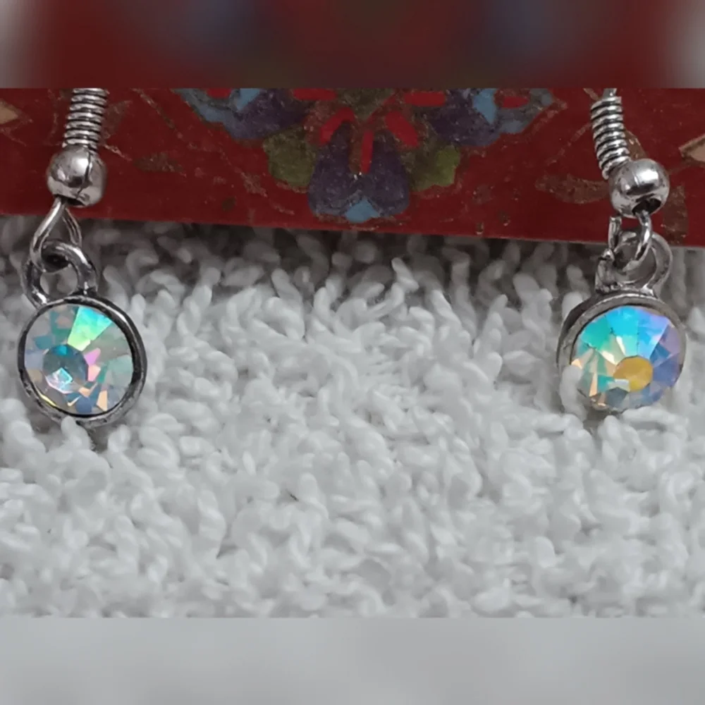 Purple and Iridescent Earring Set